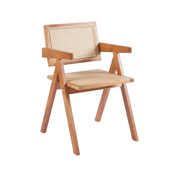 Silla Sitial Butaca Chandigarh Madera Rattan Natural -