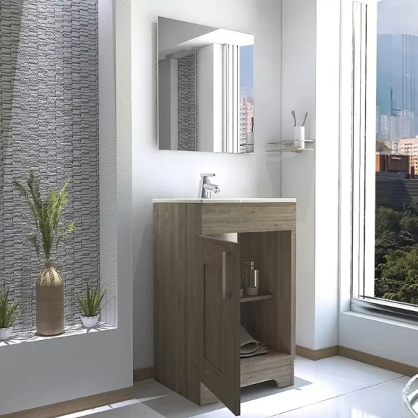 Mueble Lavamanos Barcelona 1 Puerta - Miel - Mueble de baño