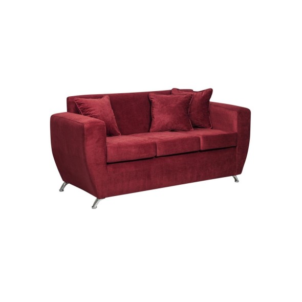 Sofa 3 Cuerpos Chicago Felpa-Burdeo