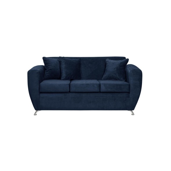 Sofa 3 Cuerpos Chicago Felpa-Azul