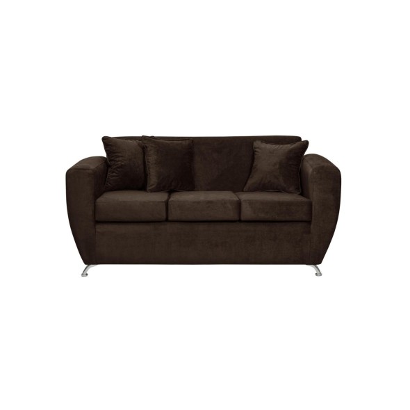 Sofa 3 Cuerpos Chicago Felpa-Chocolate