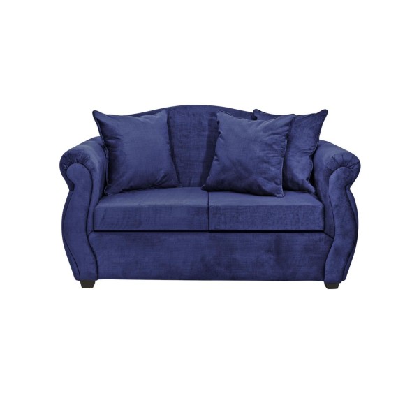 Sofa 2 Cuerpos Violeta Felpa Azul