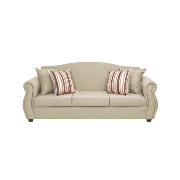 Sofa 3 Cuerpos Violeta Tela Beige