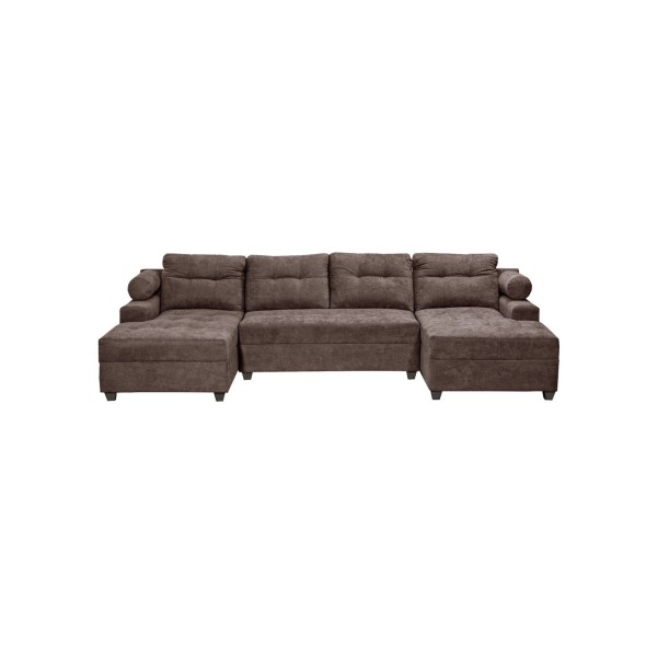 Seccional Le Mans Doble Chaise Tela Chocolate YF