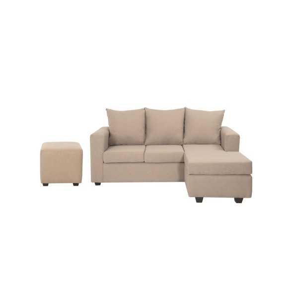 Seccional Marco 3.1 Intercambiable + Pouf Tela Beige