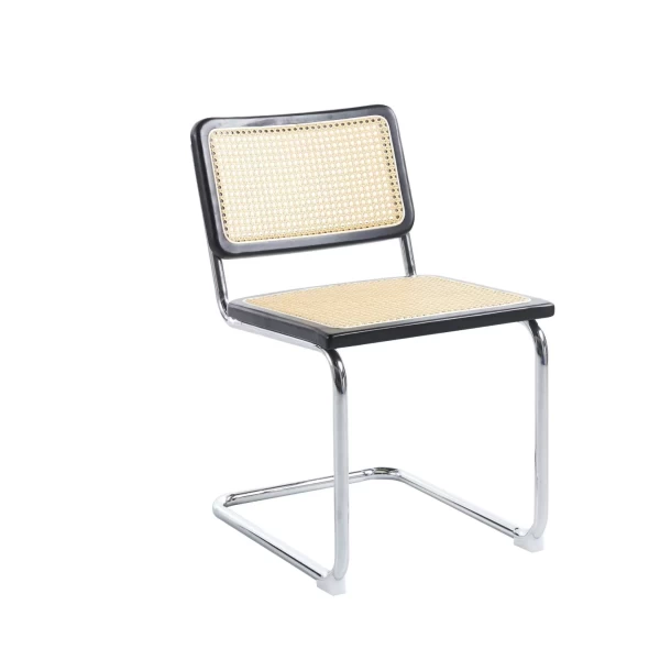 Silla Breuer Madera y Rattan - Negra -