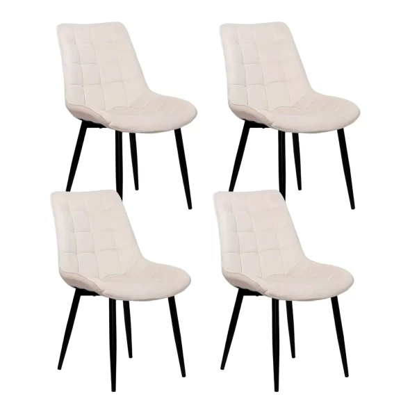 Pack de 4 Sillas Macron Terciopelo - Beige -