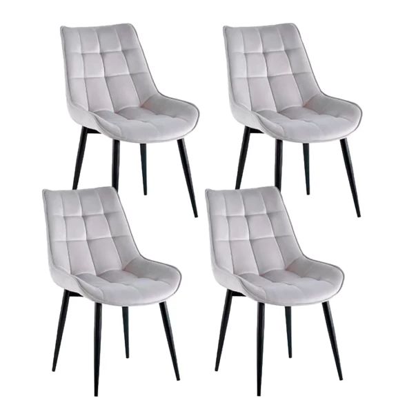 Pack de 4 Sillas Macron Terciopelo - Gris -