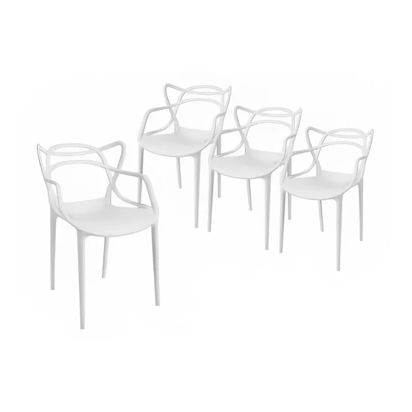 Pack de 4 sillas de terraza o comedor Master - Blancas -