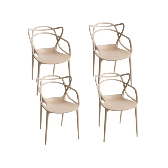 Pack de 4 sillas de terraza o comedor Master - Beige -