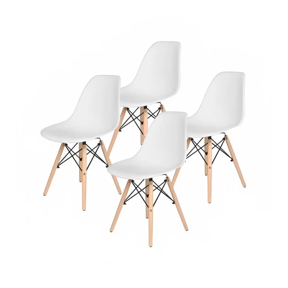 Pack de 4 Sillas Eames Blancas -