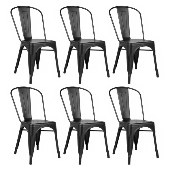 Pack de 6 Sillas Tolix - Negras -