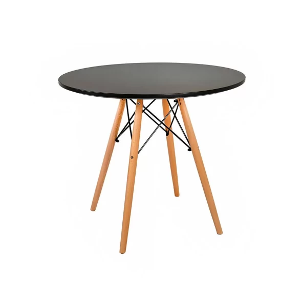 Mesa de Comedor Eames 80cm redonda - Negra -