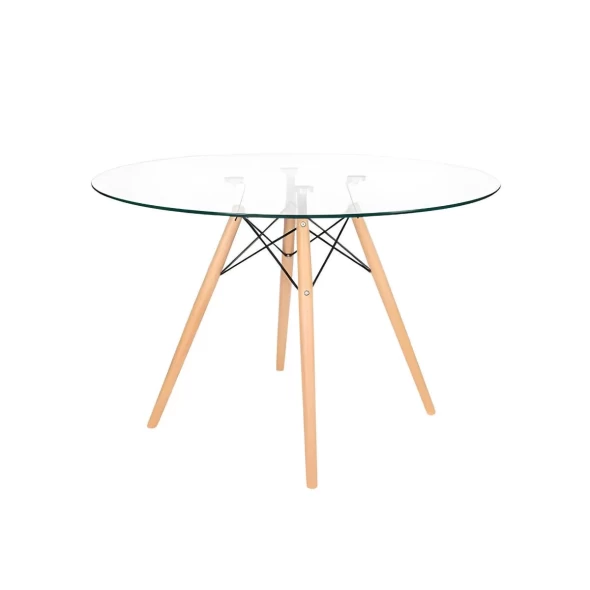 Mesa de Comedor Eames 100cm redonda vidrio -