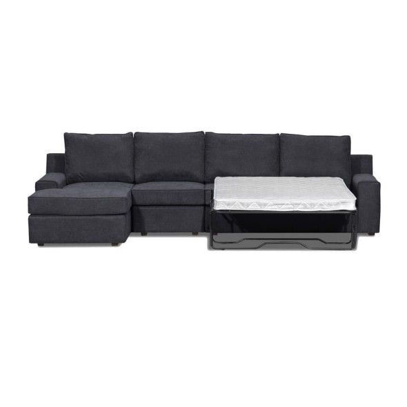 Seccional Cama Burano XL Izquierdo 133 cm Negro