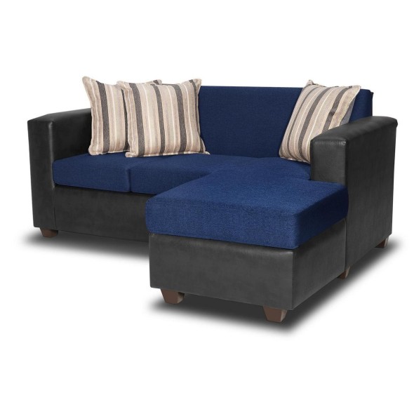 Seccional Invictus 3.1 Intercambiable + Pouf Tela-PU Azul