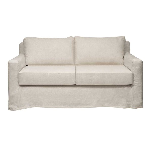 Sofa Cretone 2 Cuerpos Tela Lino Beige