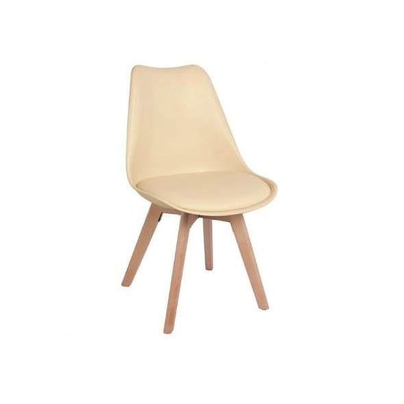 Silla Tulip Acolchada - Beige