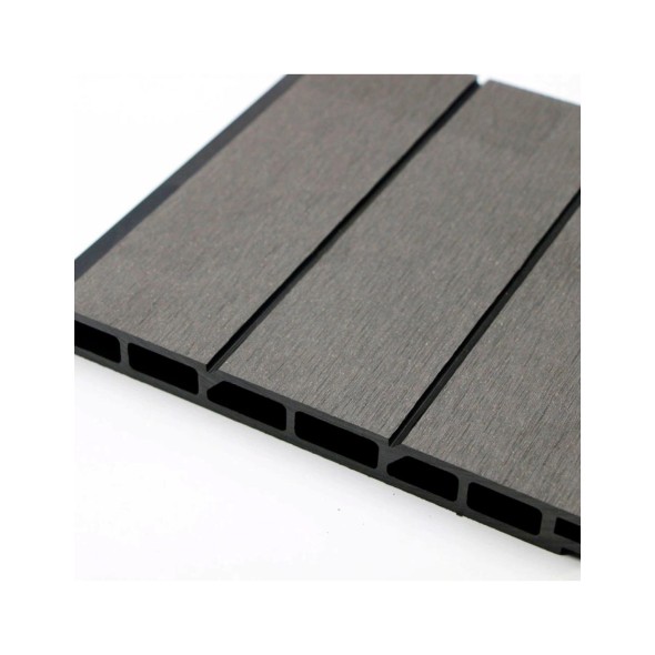 Pack de 5 Revestimientos Siding WPC exterior Color Gris Oscuro