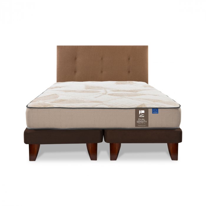 Cama Europea Chocolate Innova 2 Plazas Box Base Dividida