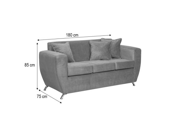 Sofa 3 Cuerpos Chicago Felpa - Imagen 4